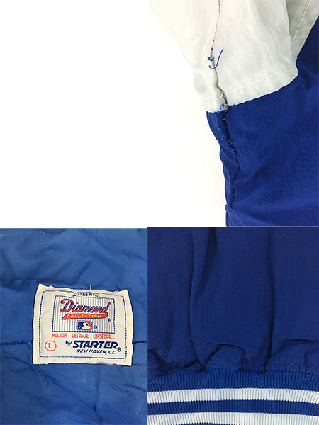 80s 90s USA製 Dodgers ナイロン スタジャン L 青 白 90sヴィンテージ