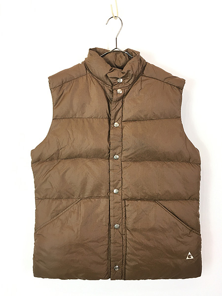 古着 80s USA製 GERRY 軽量 ボリューム ダウン ベスト 茶 M 古着