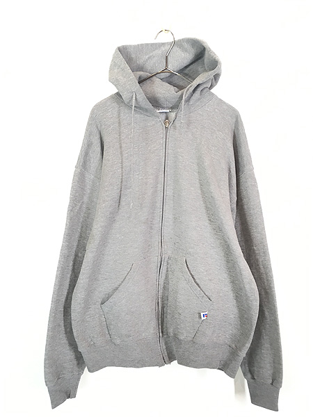 古着 90s Russell 無地 ソリッド セットイン スウェット ジップ