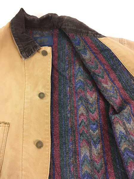 古着 80s OshKosh B'gosh ネイティブ ブランケット ライナー ブラウン