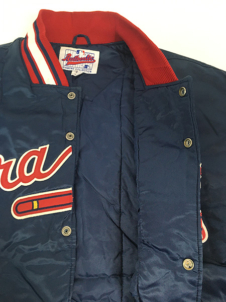 古着 90s MLB Atlanta Braves ブレーブス 光沢 サテン パデット