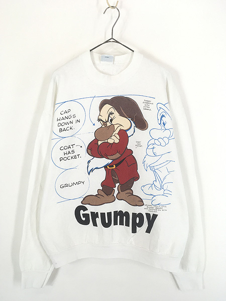 古着 90s Disney 白雪姫 7人の小人 Grumpy おこりんぼ スウェット