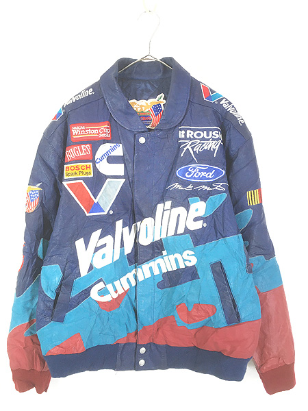 古着 90s USA製 HARLEY DAVIDSON 本革 レザー メルトン ウール