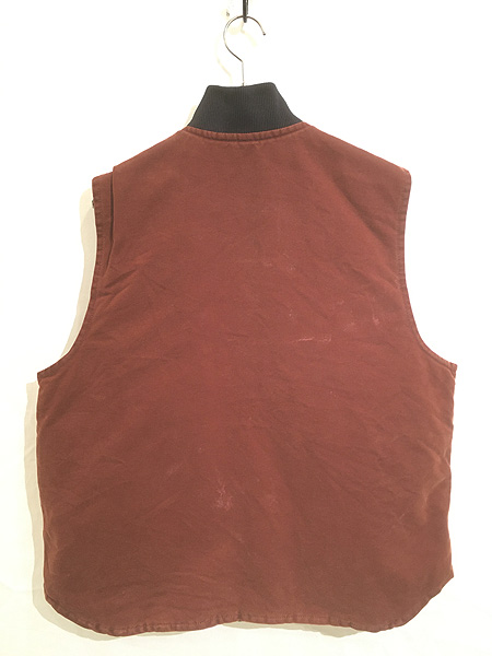 古着 00s USA製 Carhartt CLY チェリー レッド ダック 首リブ パデット