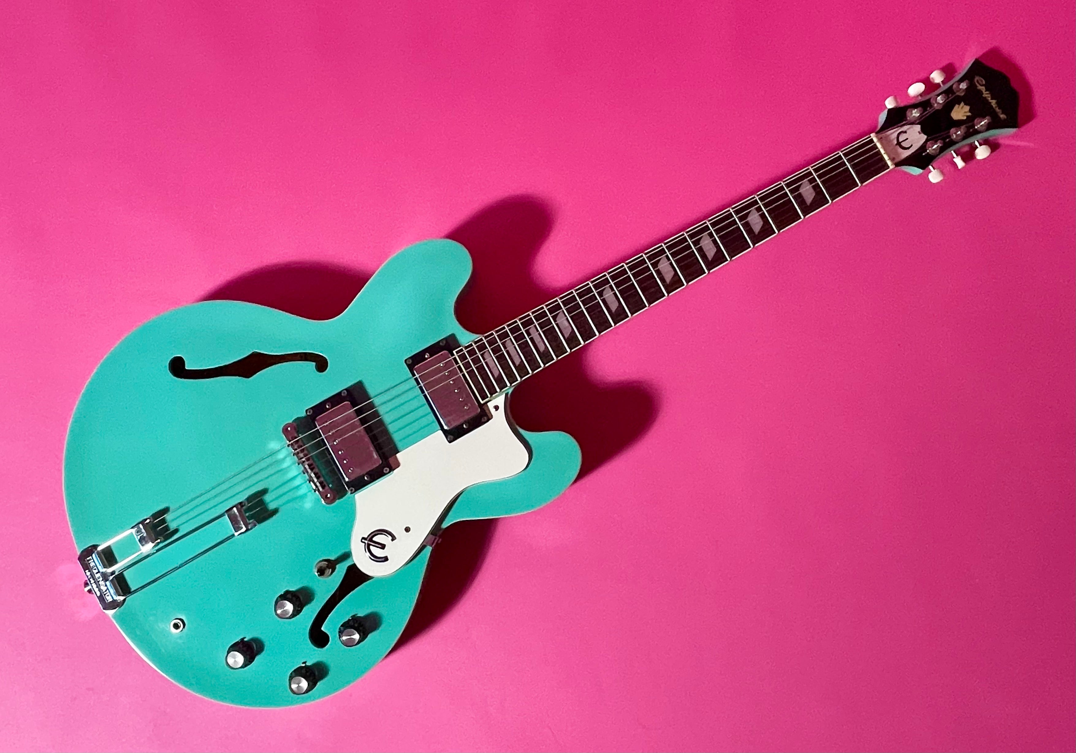 1998 Epiphone Riviera Rare Turquoise with Frequensator Split