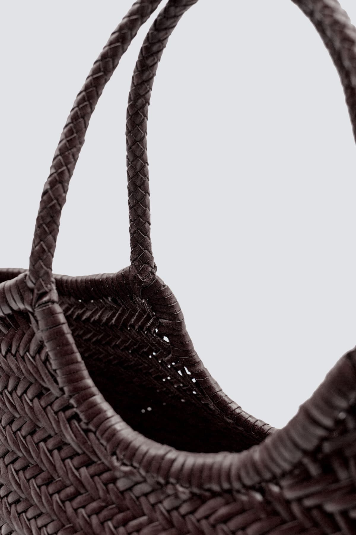 Dragon Diffusion - Nantucket Big Dark Brown Woven Leather Bag
