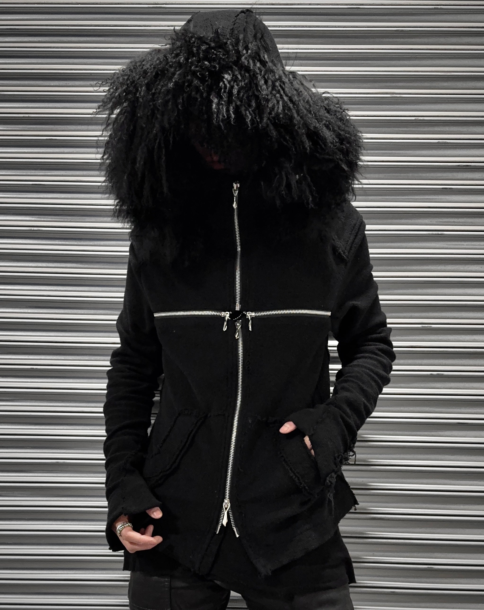 14thAddiction Black Fur Custom French Terry Cross-zip Hoodie – DRIEW