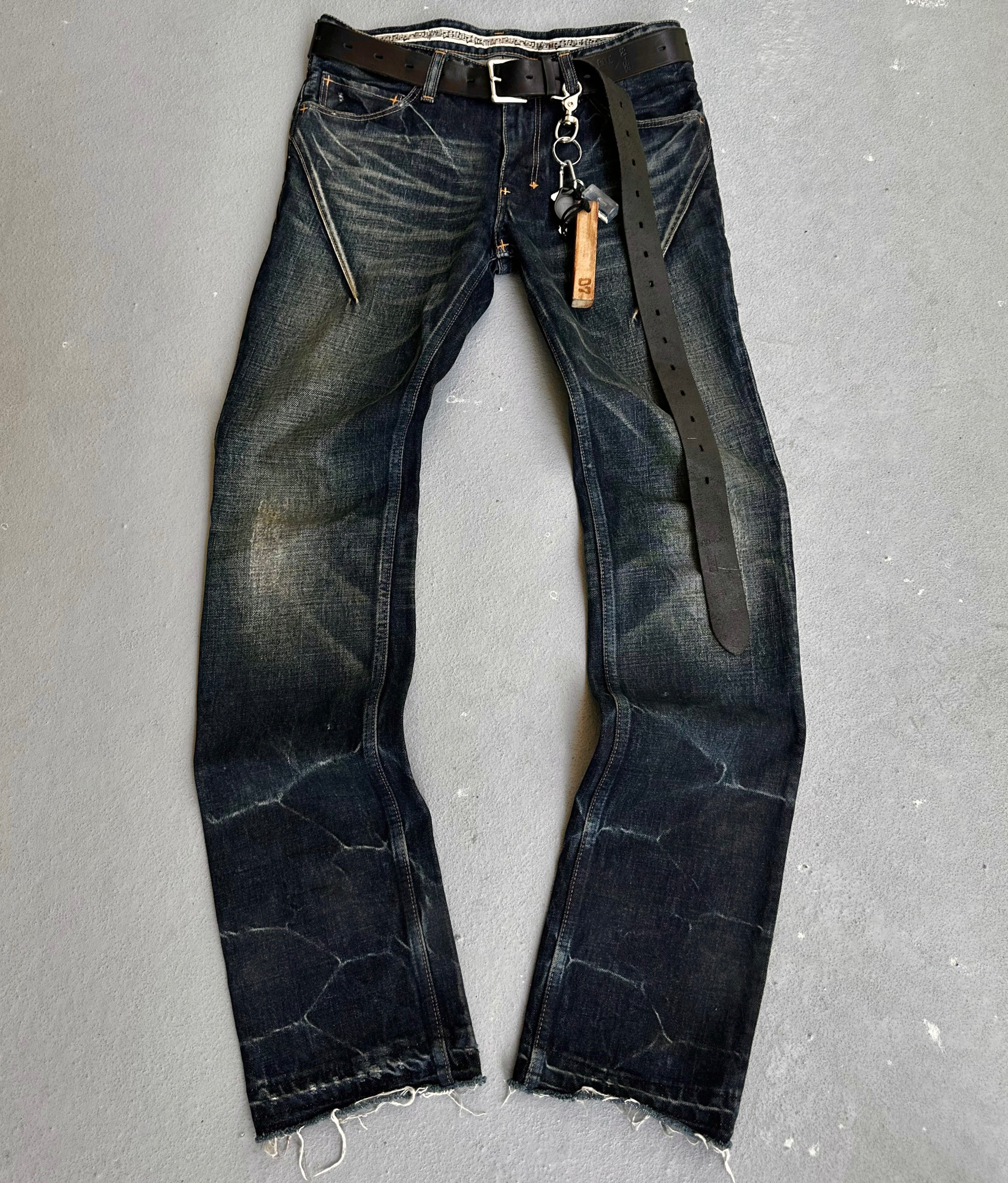 Number (N)ine SS08 'BIRDS' Distressed Bootcut Denim – DRIEW