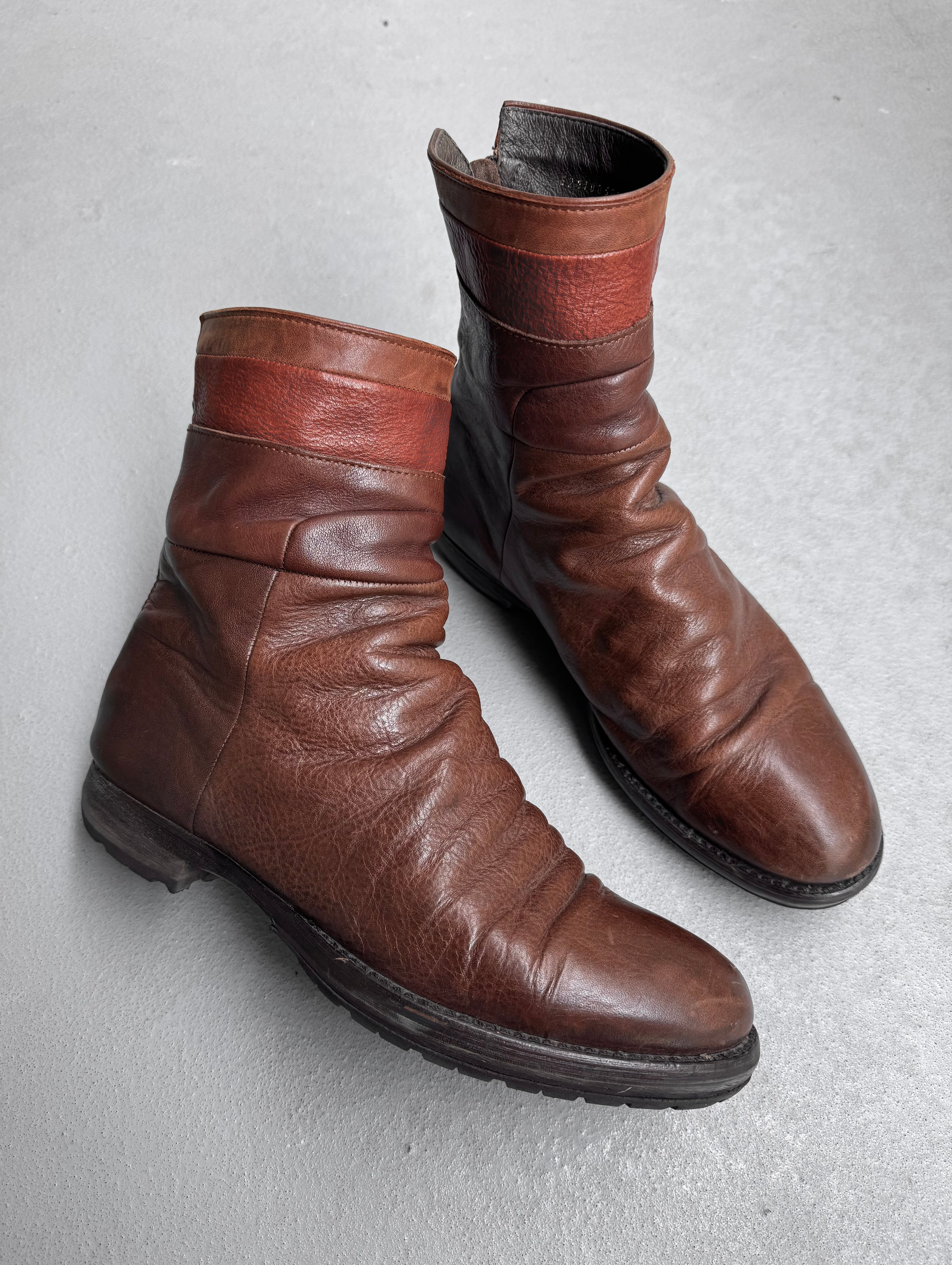 alfredoBANNISTER Early 00s Wrinkle Leather Back-zip Boots – DRIEW