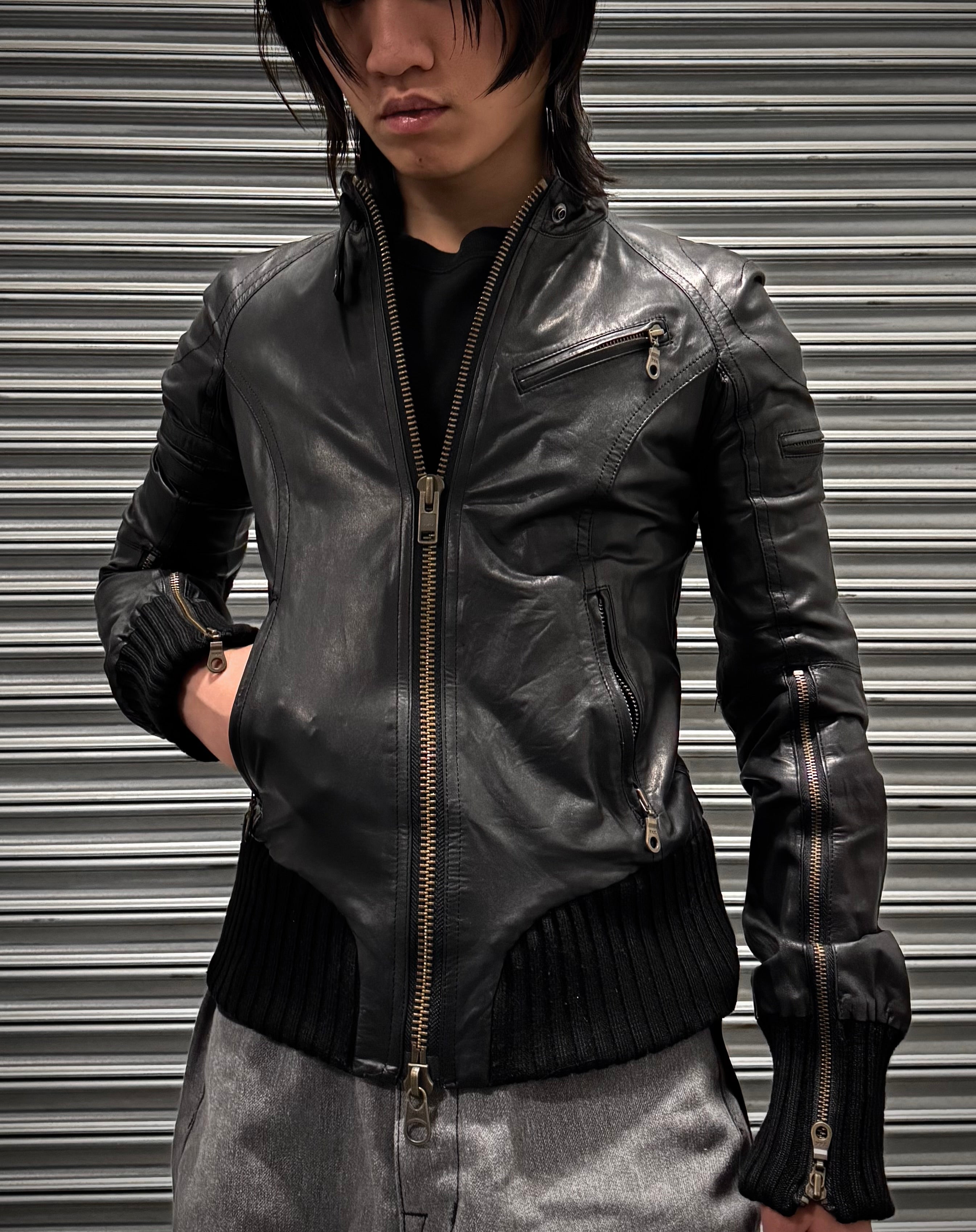 L.G.B. Early 00s Padded Cow Leather Rider Jacket – DRIEW