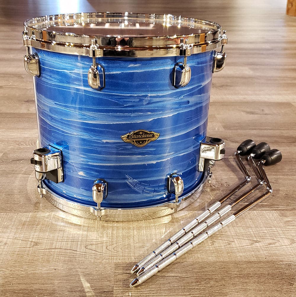 Tama Starclassic Walnut/Birch Floor Tom 14x12 Lacquer Ocean Blue Rippl