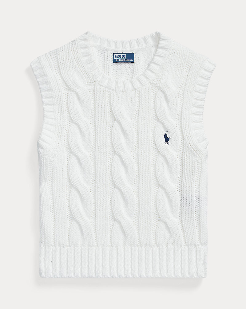 ケーブルニット コットン クロップド ベスト | ラルフ ローレン公式