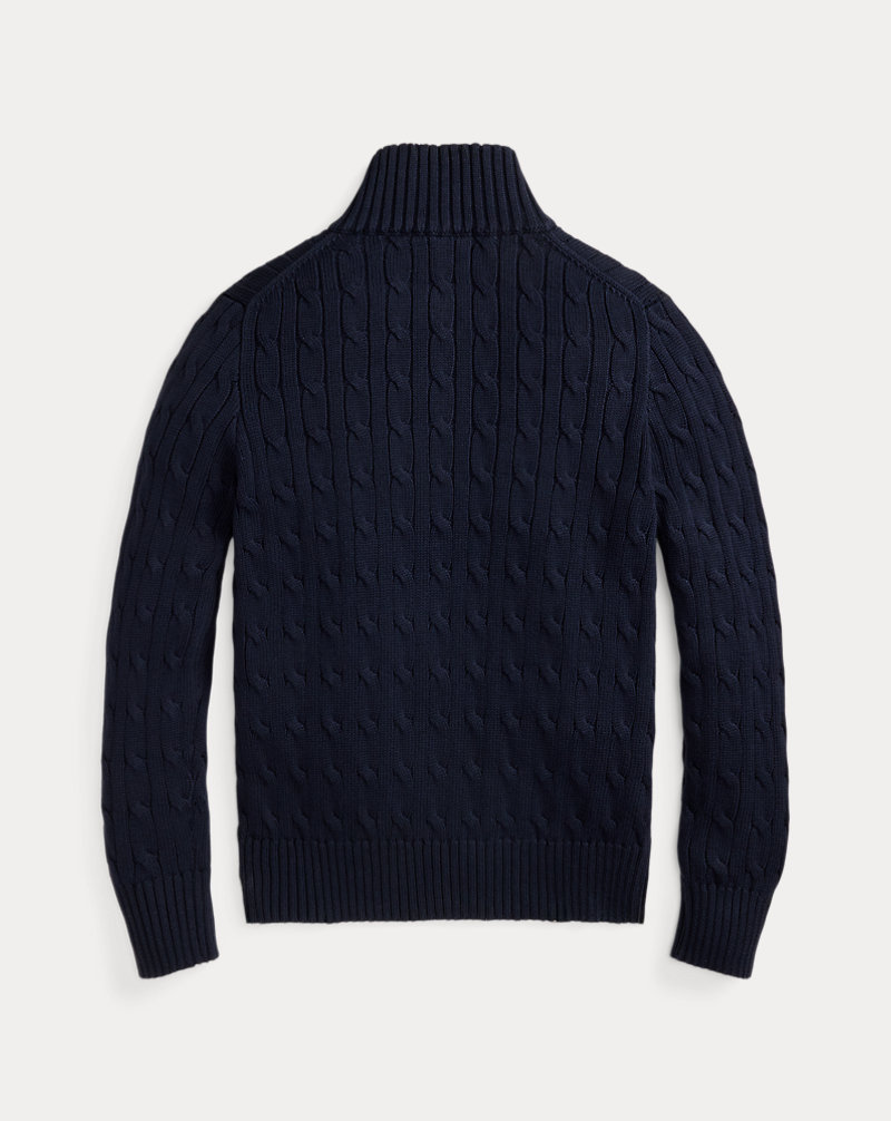ケーブルニット コットン クォータージップ セーター | ラルフ