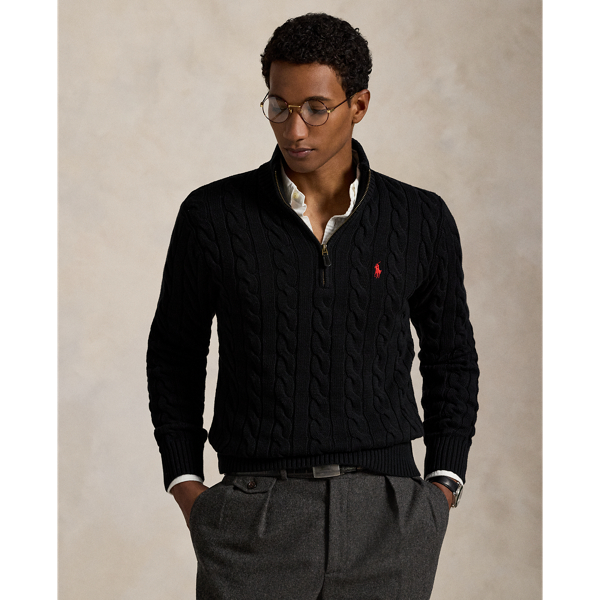 ケーブルニット コットン クォータージップ セーター | ラルフ