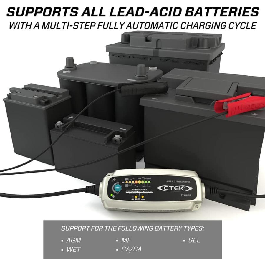 あすつく CTEK MUS4.3 TEST＆CHARGE シーテック 12V バッテリー充電器