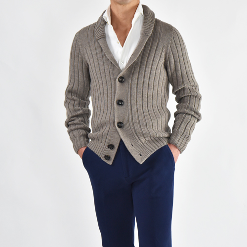 Drumohr エクストラファインメリノウール ショールカラーカーディガン