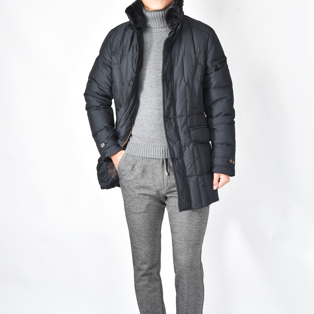 MOORER VALENTE-KM2 ポリエステル ラビットファー ダウンコート | DUE blog