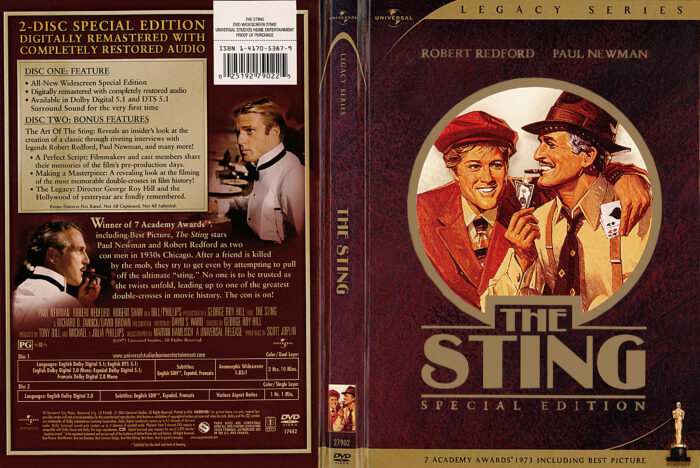 The Sting (1973) WS R1 - Movie DVD - CD Label, DVD Cover, Front Cover