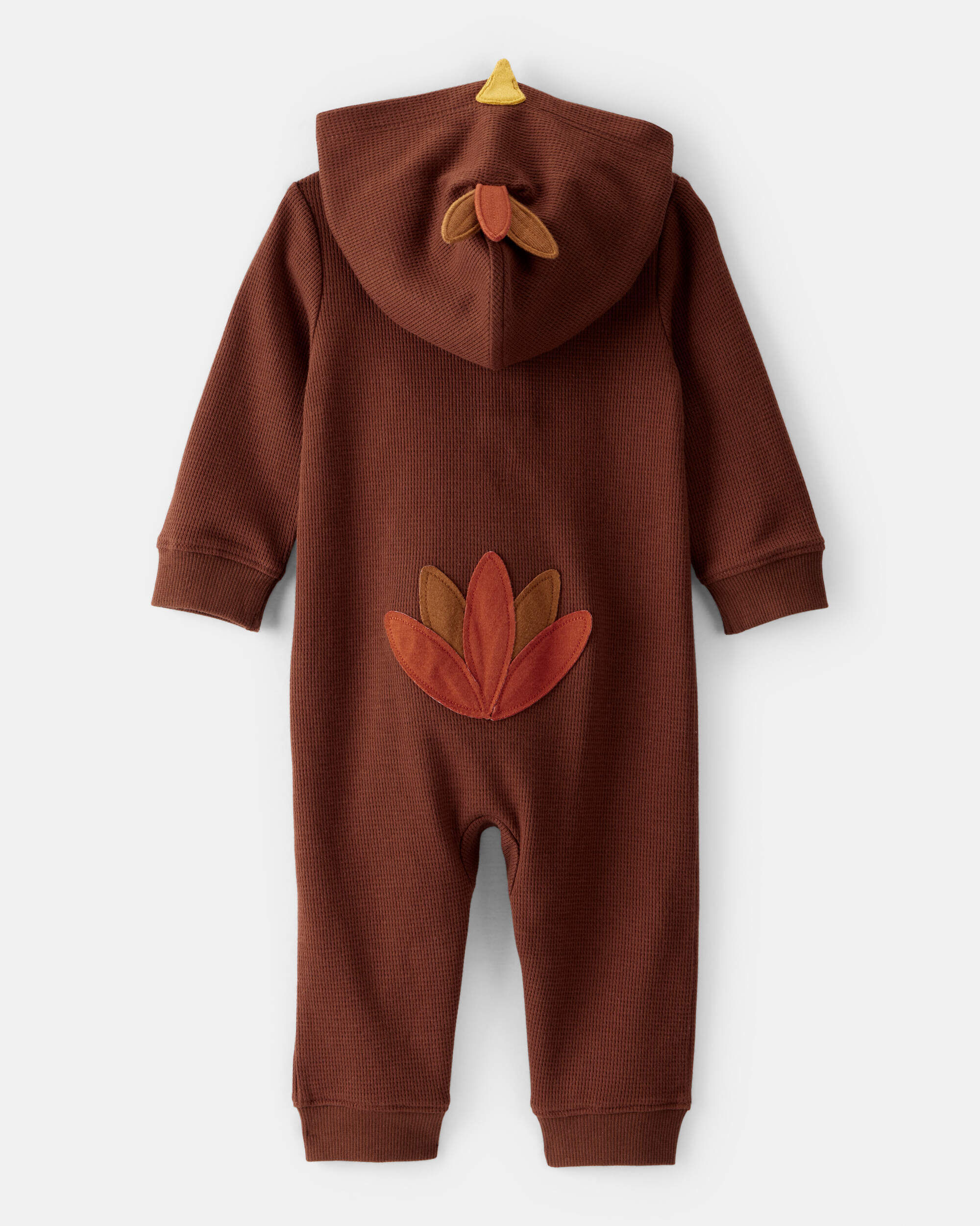 Baby Turkey Long-Sleeve Hooded Jumpsuit - Brown | Carter's