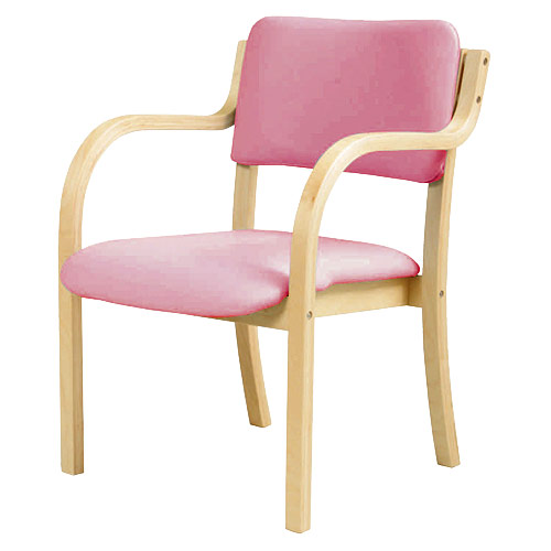 弘益 木製スタッキングチェア ピンク 2脚セット DC-530P（PK）ピンク