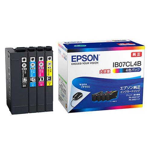 EPSON インクカートリッジ マウス IB07CL4B 純正品 大容量 4色パック