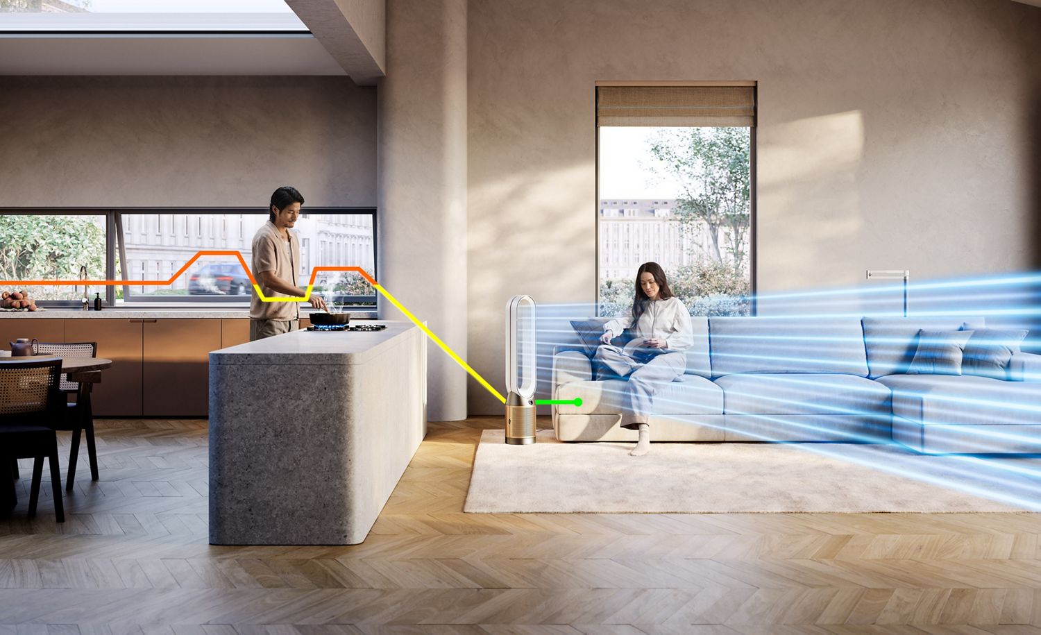 Dyson Purifier Cool PC2 De-NOx 空気清浄ファン ホワイト/ゴールド