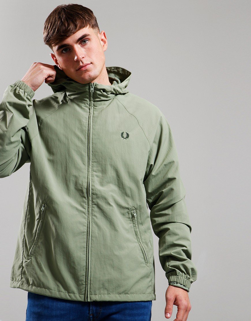Fred Perry Taslan Shell Jacket Olive Mint - Terraces Menswear