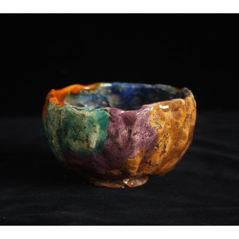 出口王仁三郎風 耀盌 楽茶碗 P143｜骨董店 のびる 古美術 骨董 和風