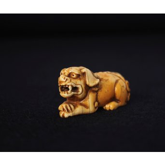 友一銘 獅子時代根付 U087｜骨董店 のびる 古美術 骨董 和風建具 蔵戸