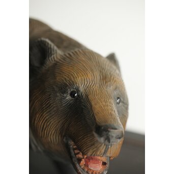 茂木多喜治/北雪 夫婦熊 八雲木彫 X371｜骨董店 のびる 古美術 骨董