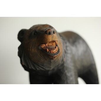 茂木多喜治/北雪 夫婦熊 八雲木彫 X371｜骨董店 のびる 古美術 骨董