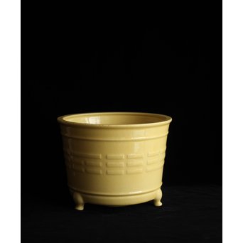 帝室技芸員 三代 清風与平 黄玓磁算木瓶掛 P224｜骨董店 のびる 古美術