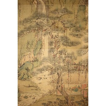 斎藤畸庵 山水図 絹本掛軸 Z525｜骨董店 のびる 古美術 骨董 和風建具