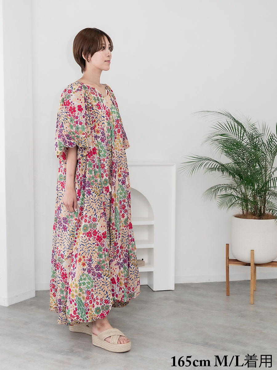 Eighty Seven(エイティセブン)インド綿バルーンワンピース/カラフル花