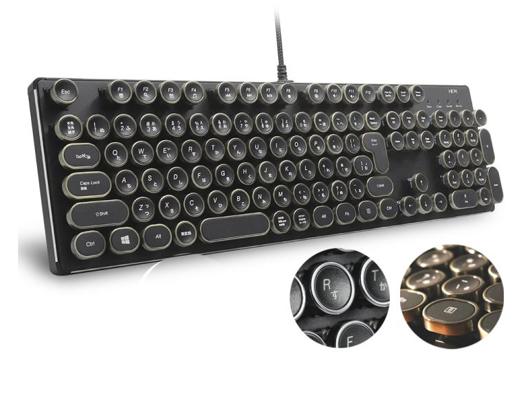 HKW. タイプライター風メカニカルキーボード 109キー【WE-TYPKBJIS