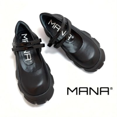 送料無料】MANA マナ ダブルストラップ メリージェーン シューズ 厚底