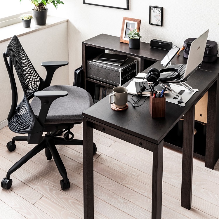 Utility plus デスク 幅90×奥行45cm SS3458 シアーブラック 通販