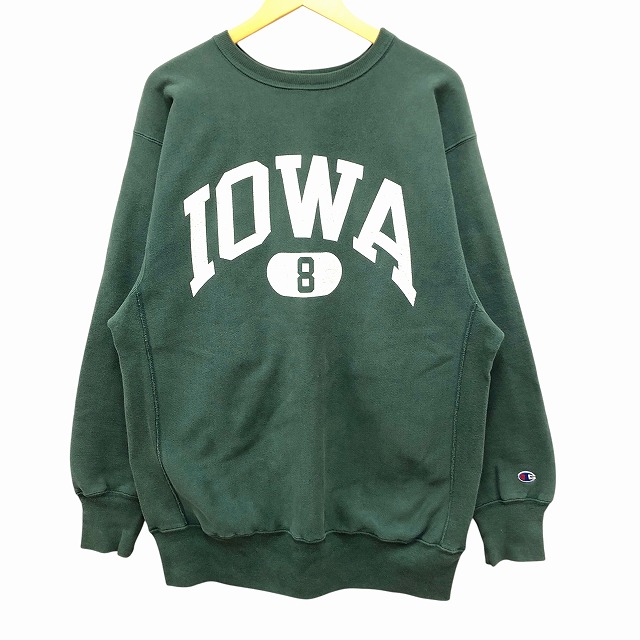 CHAMPION REVERSE WEAVE 90S 「USA製、グリーン×ホワイト、IOWA、XXL