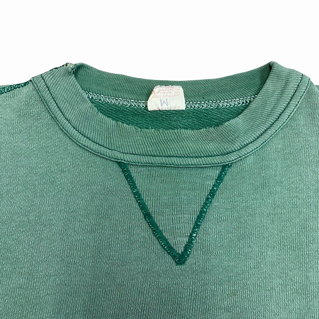 RUSSELL SWEAT SHIRT 60S 「前V、バックプリント、フェードグリーン、M