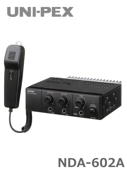 NDA-602A】UNI-PEX 車載用アンプ 60W 電源12V用 (プレーヤーなし