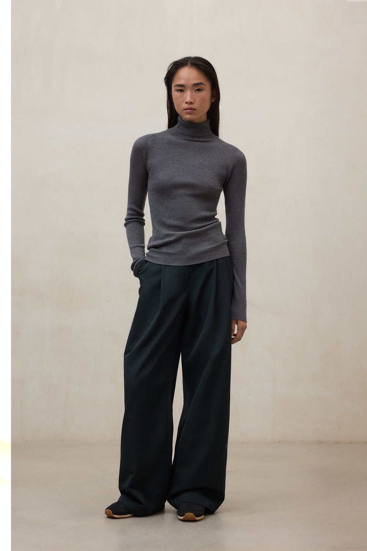 ROLLKRAGENPULLOVER LILY GRAU FÜR DAMEN | ECOALF