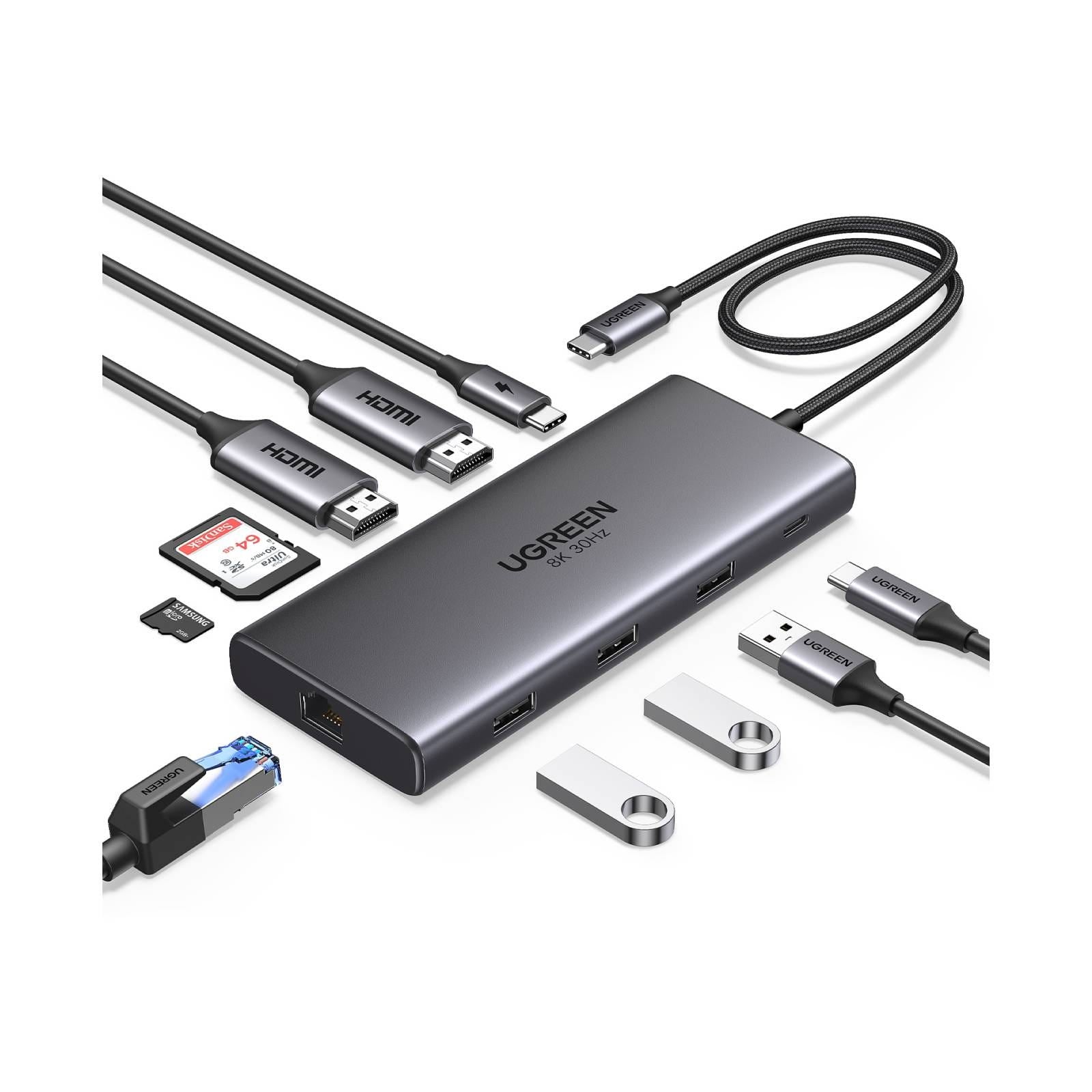 UGreen 10-in-1 Multifunction Adapter USB-C to 1xUSB 3.0.