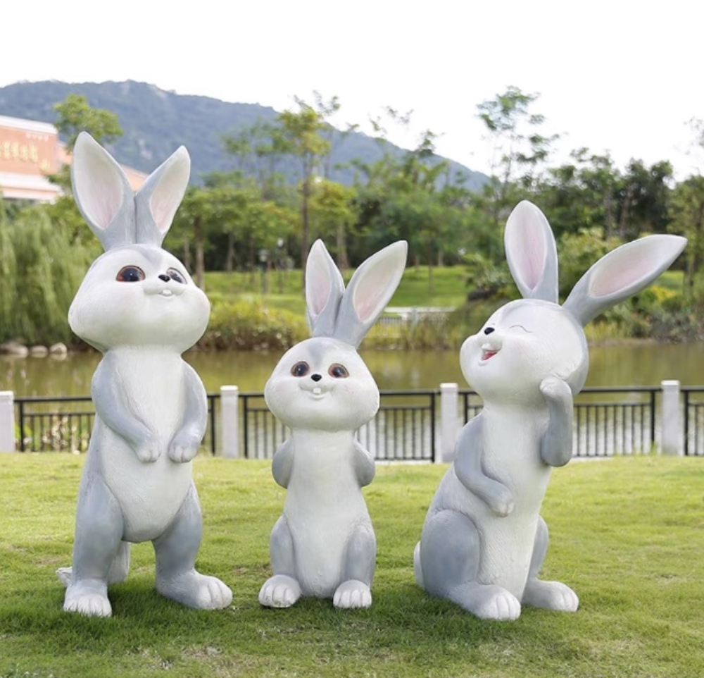 어흠토끼3종,토끼조형,에코스토리,와이즈토이,동물벤치,동물모형