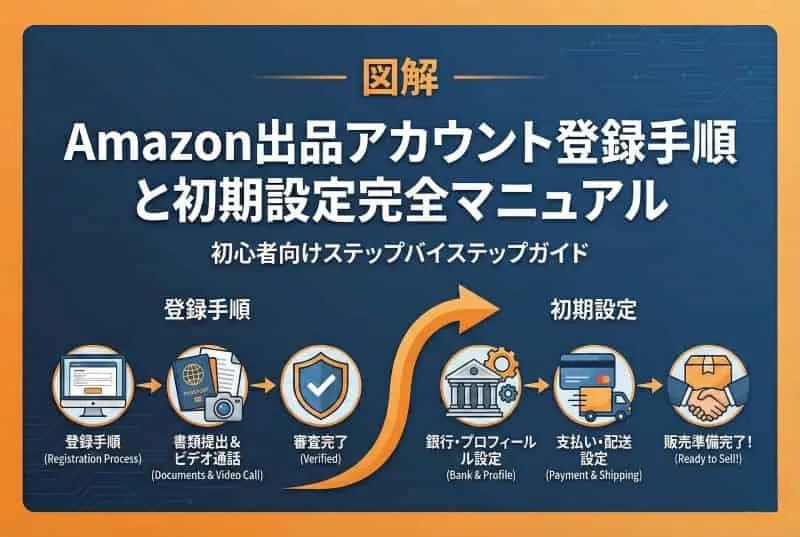 図解】Amazon出品アカウント(セラーセントラル)登録手順と初期設定完全