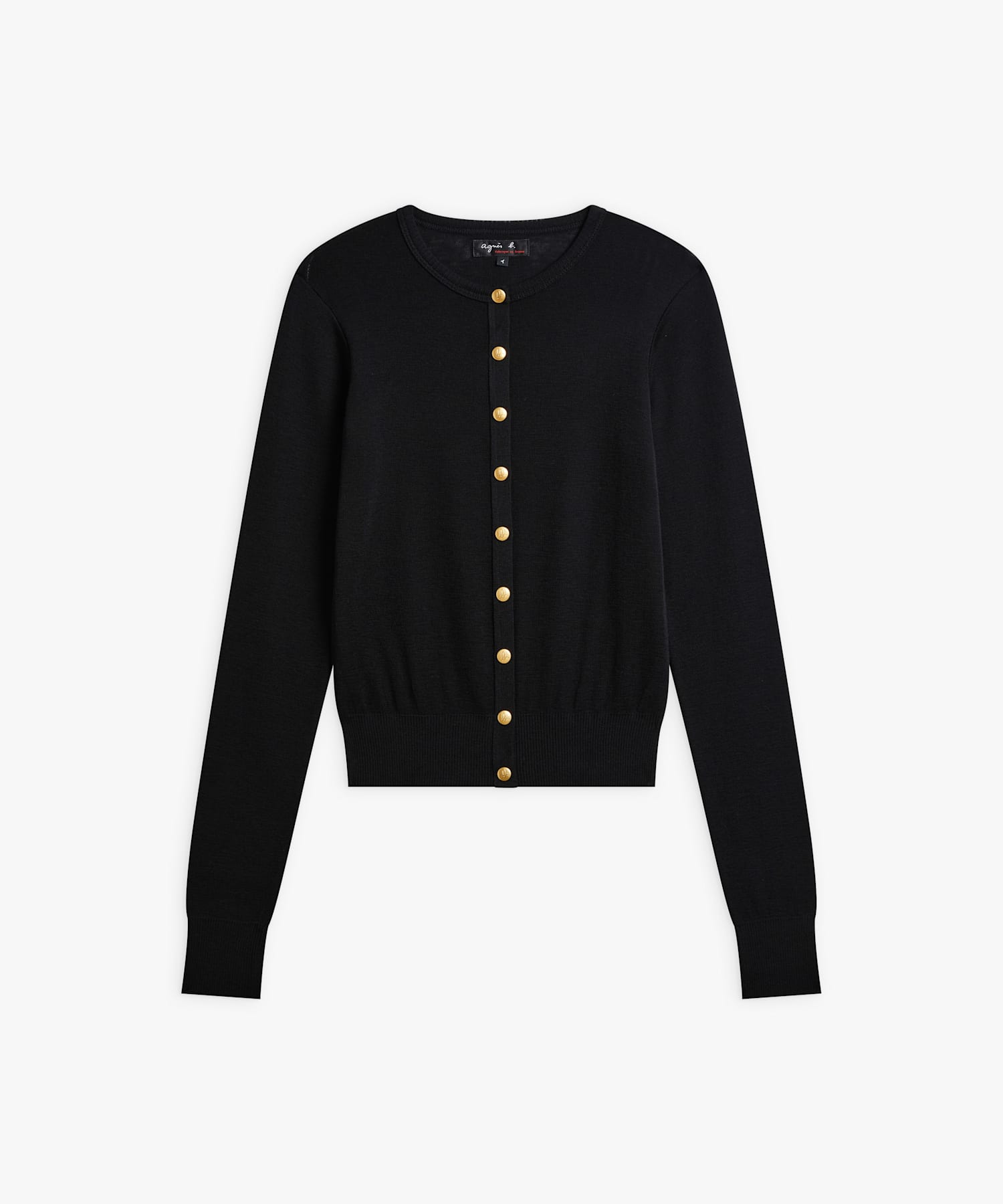 ウール ジャージー フィンガーレス カーディガンプレッション ｜agnès