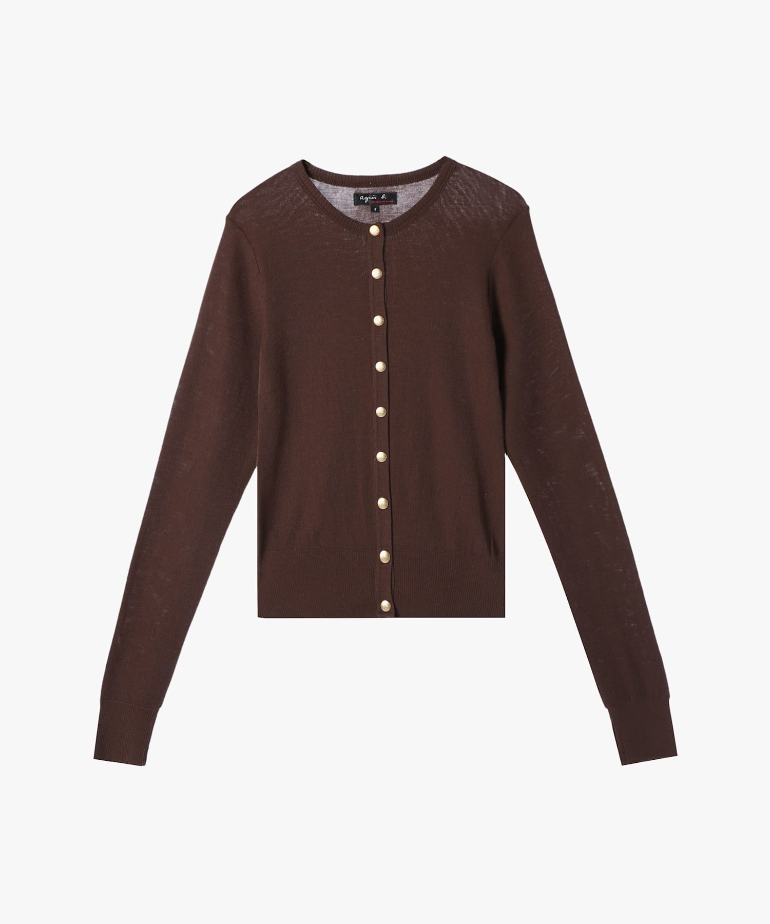 ウール ジャージー フィンガーレス カーディガンプレッション ｜agnès