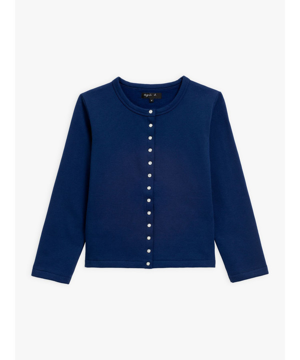 コットン メルトン 長袖 カーディガンプレッション 