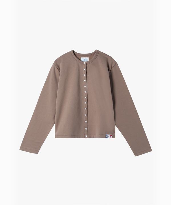 オーガニックコットン メルトン 長袖 カーディガンプレッション 