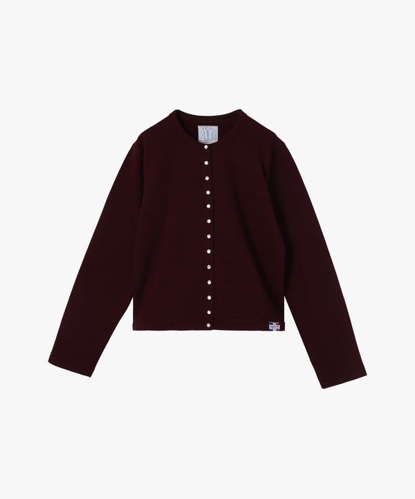 オーガニックコットン 長袖 カーディガンプレッション 