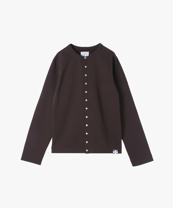 コットン メルトン 長袖 カーディガンプレッション 